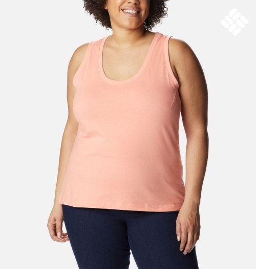 Women's Columbia Sapphire Point Tanks Coral | Plus Size CA-I4C50